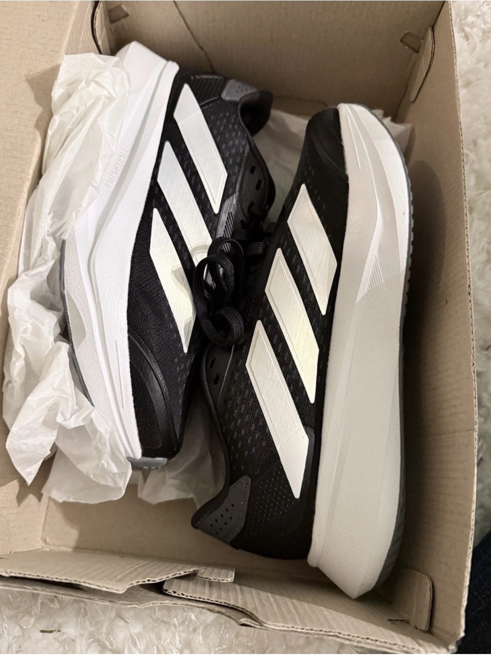 adidas Black and White Men's Athletic Running Shoes. Size 5.5
